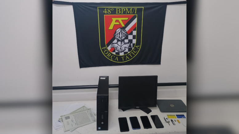 Força Tática prende foragido e desmantela esquema de fraude contra o INSS em Hortolândia (Foto: 48ºBPM/I)